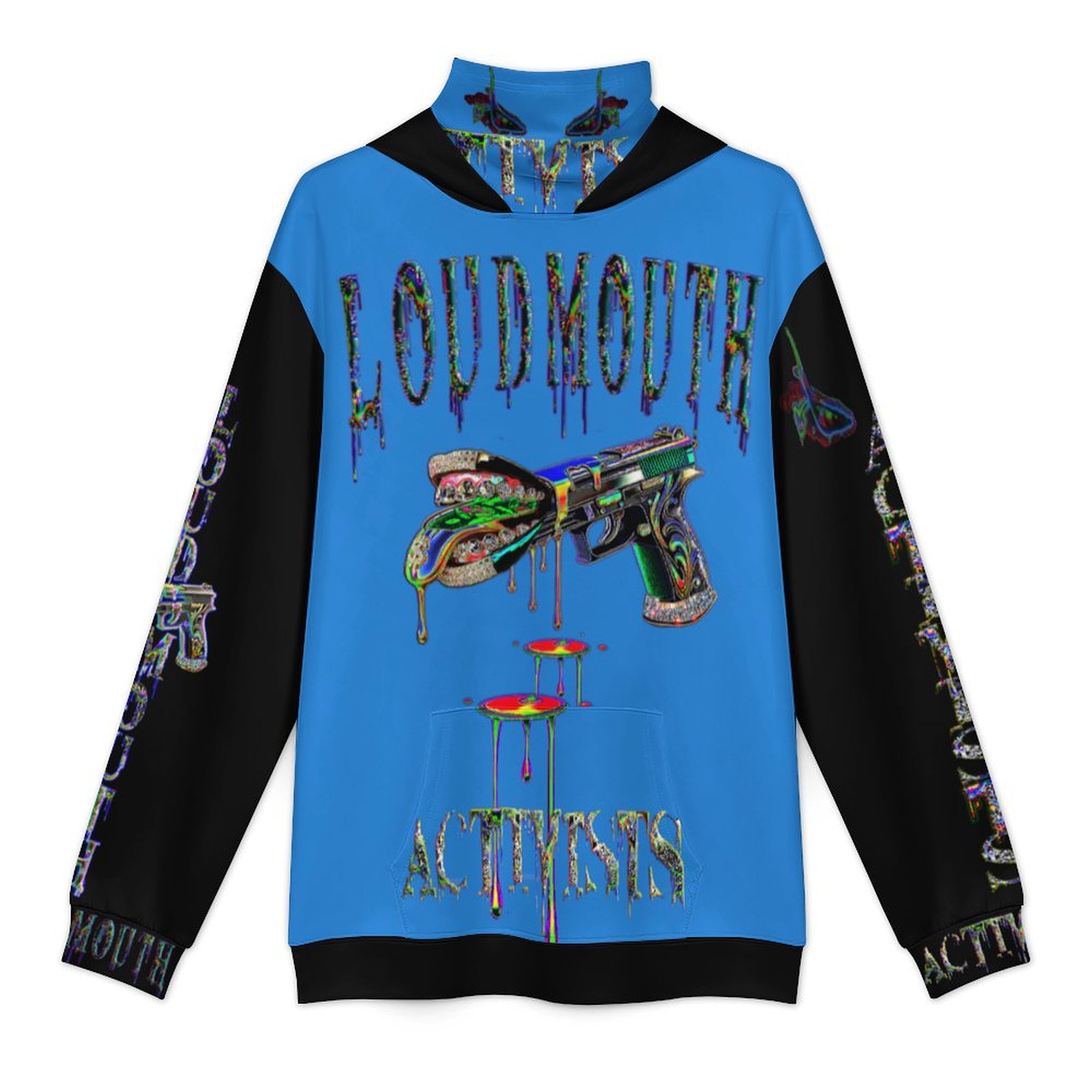LOUDMOUTH ACTIVISTS© BLUE CHROMA MASKUP HOODIE - Image 3