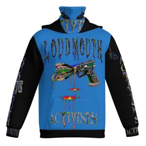 LOUDMOUTH ACTIVISTS© BLUE CHROMA MASKUP HOODIE