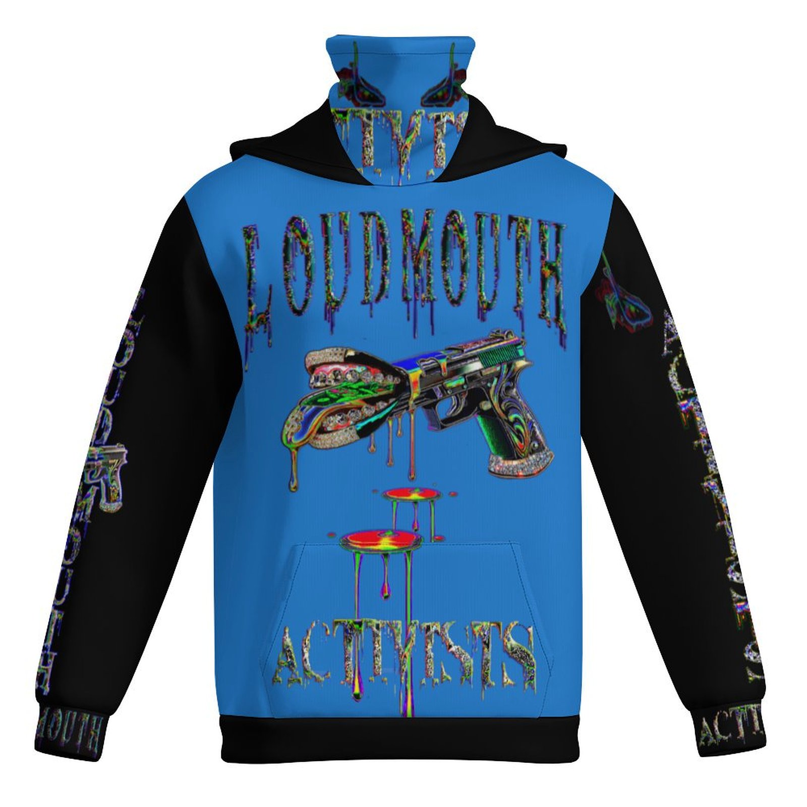 LOUDMOUTH ACTIVISTS© BLUE CHROMA MASKUP HOODIE