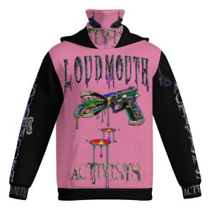 LOUDMOUTH ACTIVISTS© PINK CHROMA MASKUP HOODIE