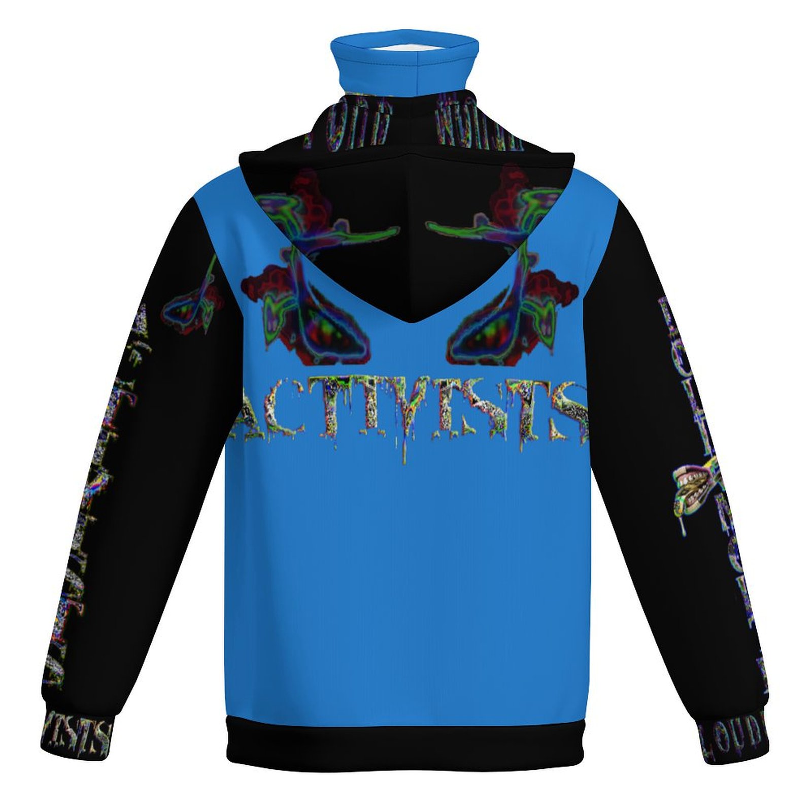 LOUDMOUTH ACTIVISTS© BLUE CHROMA MASKUP HOODIE - Image 2