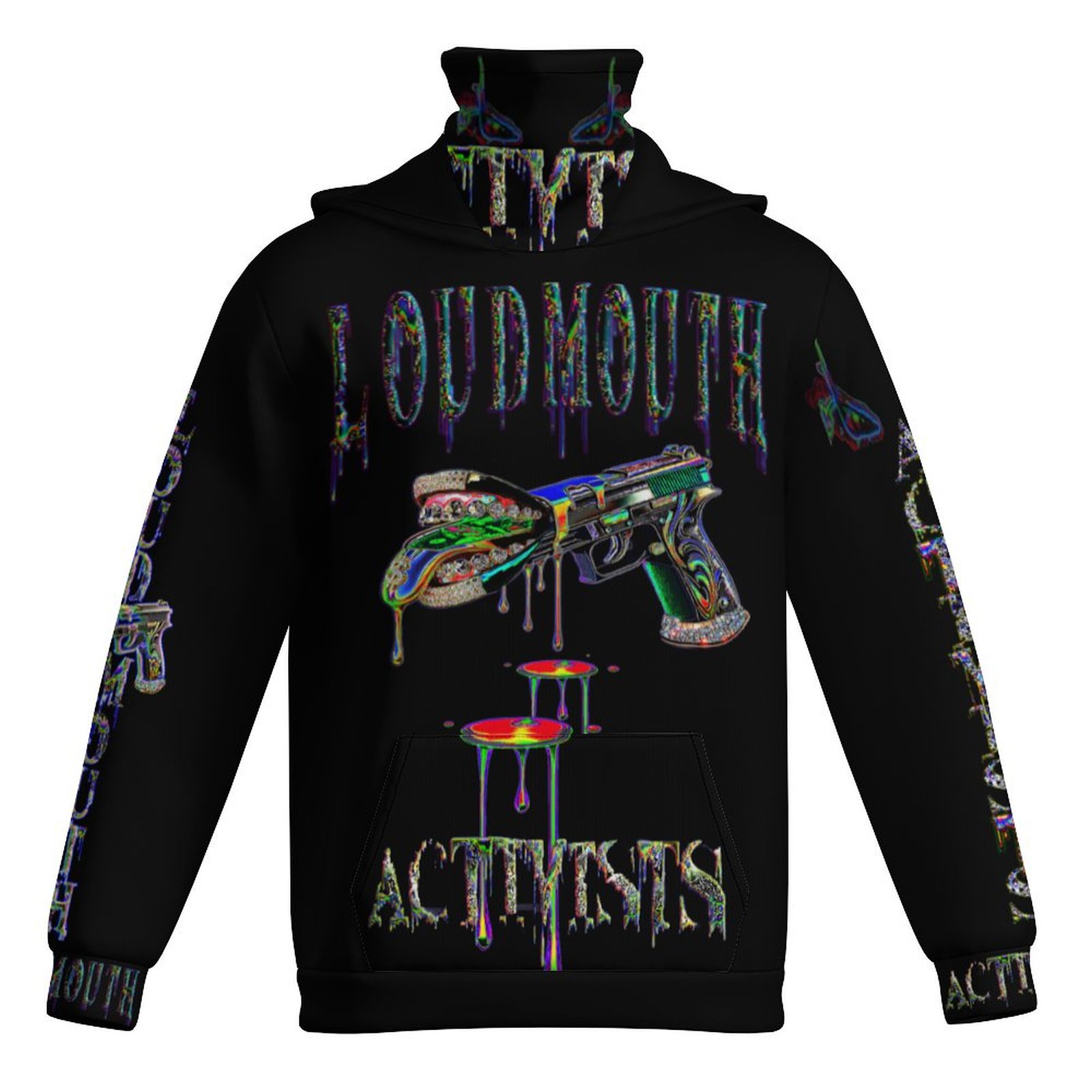 LOUDMOUTH ACTIVISTS© BLVCK CHROMA MASKUP HOODIE