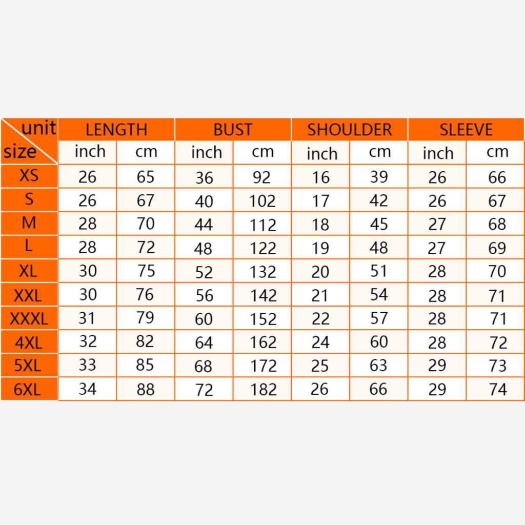 LOUDMOUTH ACTIVISTS© StreetRunners size chart