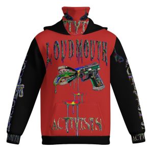 LOUDMOUTH ACTIVISTS© RED CHROMA MASKUP HOODIE