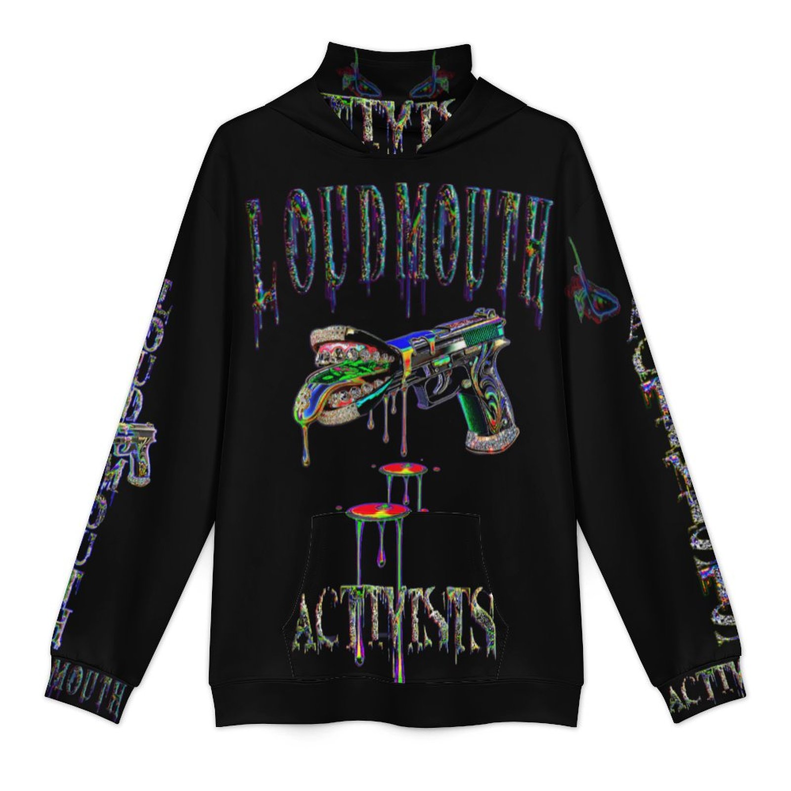 LOUDMOUTH ACTIVISTS© BLVCK CHROMA MASKUP HOODIE - Image 3